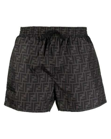 fendi logo swim shorts